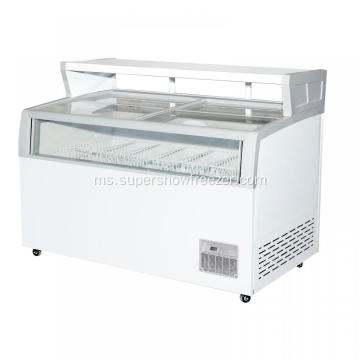 Peti sejuk Komersial Display Freezer Chiller untuk Ais Krim